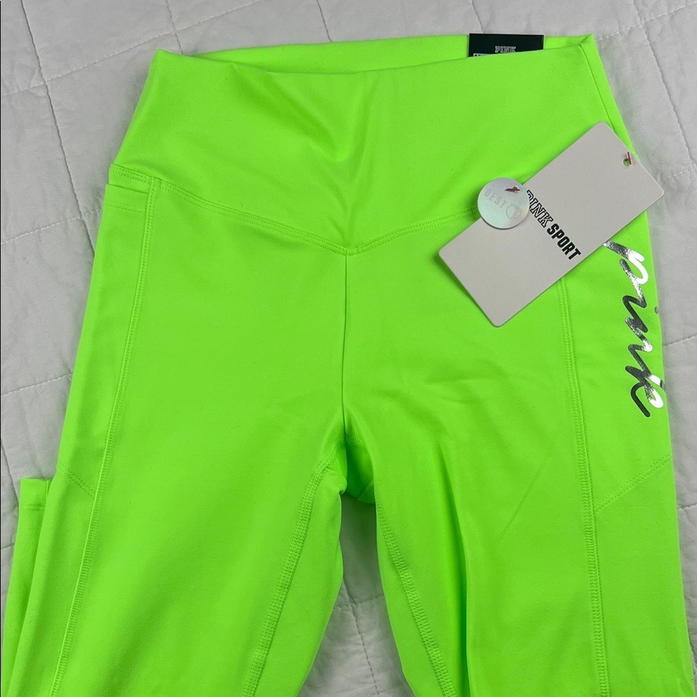 PINK Victoria's Secret Neon Green High-Waist Leggings